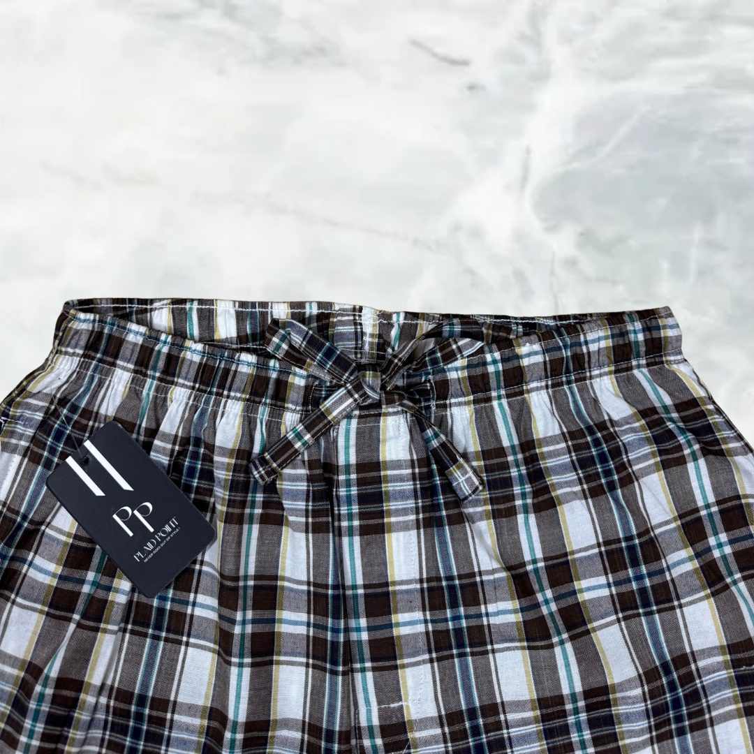 Relaxed Fit Men’s Check Pants for Daily Use
