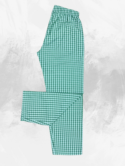 Men's Premium quality lounge wear trousers (Green & White)