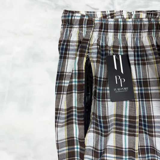 Relaxed Fit Men’s Check Pants for Daily Use